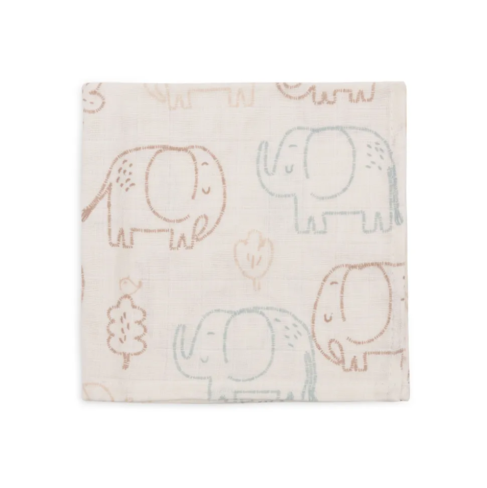 Lot de 3 langes en coton 31 x 31 cm elephant tales