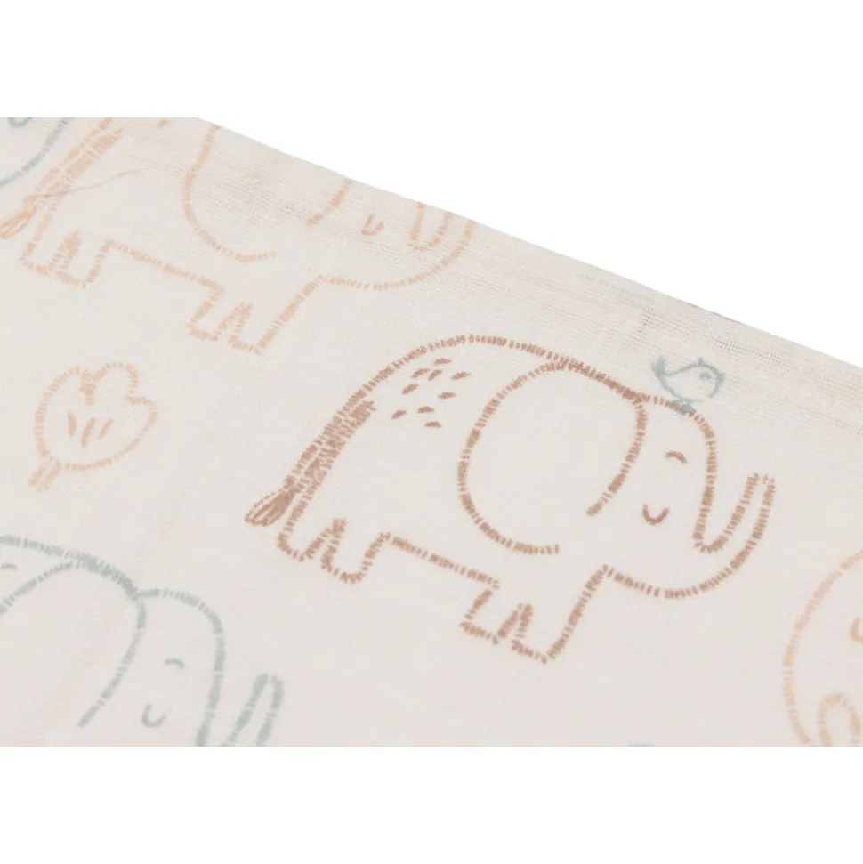 Lot de 3 langes en coton 31 x 31 cm elephant tales