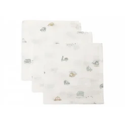 Lot de 3 langes en coton 31 x 31 cm on the go