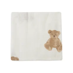 Lot de 3 langes en coton 31 x 31 cm teddy bear