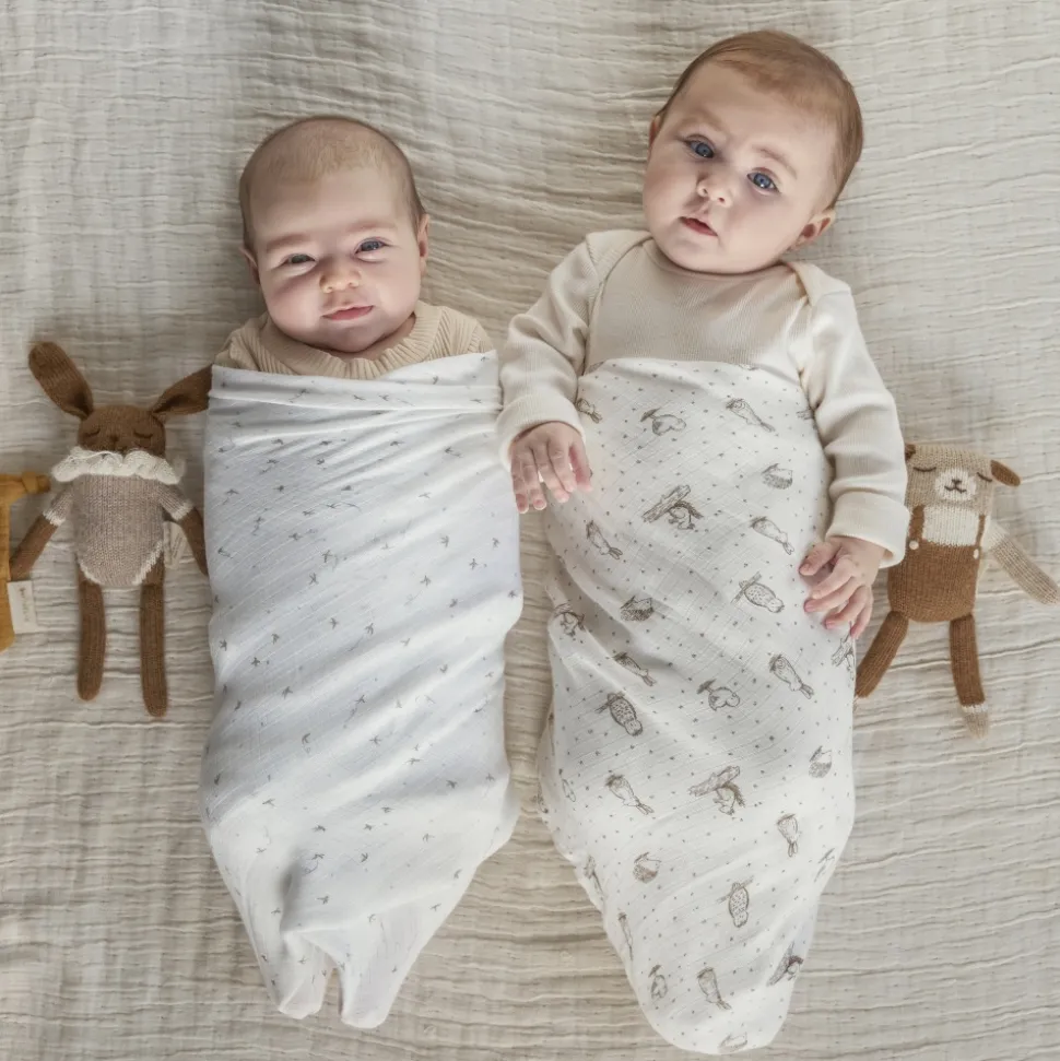 Lot de 2 langes en mousseline de coton healing nature