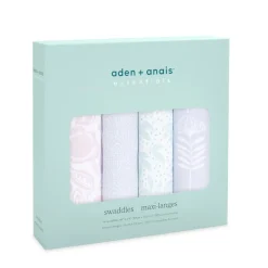 Lot de 4 langes en mousseline de coton damsel
