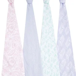 Lot de 4 langes en mousseline de coton damsel