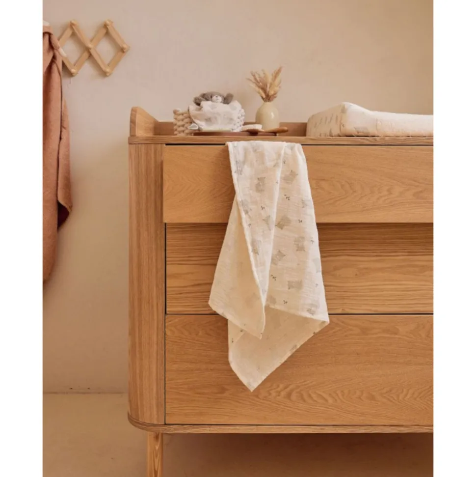 Lot de 3 langes en mousseline 70x70cm fluffy, orso & lily