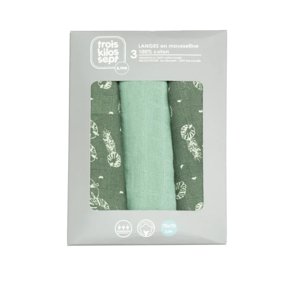 Lot de 3 langes feuille