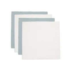 Lot de 4 langes gaze de coton 70 x 70 cm sea green & ivoire
