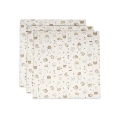 Lot de 3 langes gaze de coton 70 x 70 cm miffy family farm