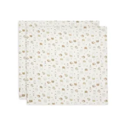 Lot de 2 langes gaze de coton 115x115 cm miffy family farm
