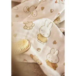 Lot de 2 langes gaze de coton 115x115 cm miffy family farm