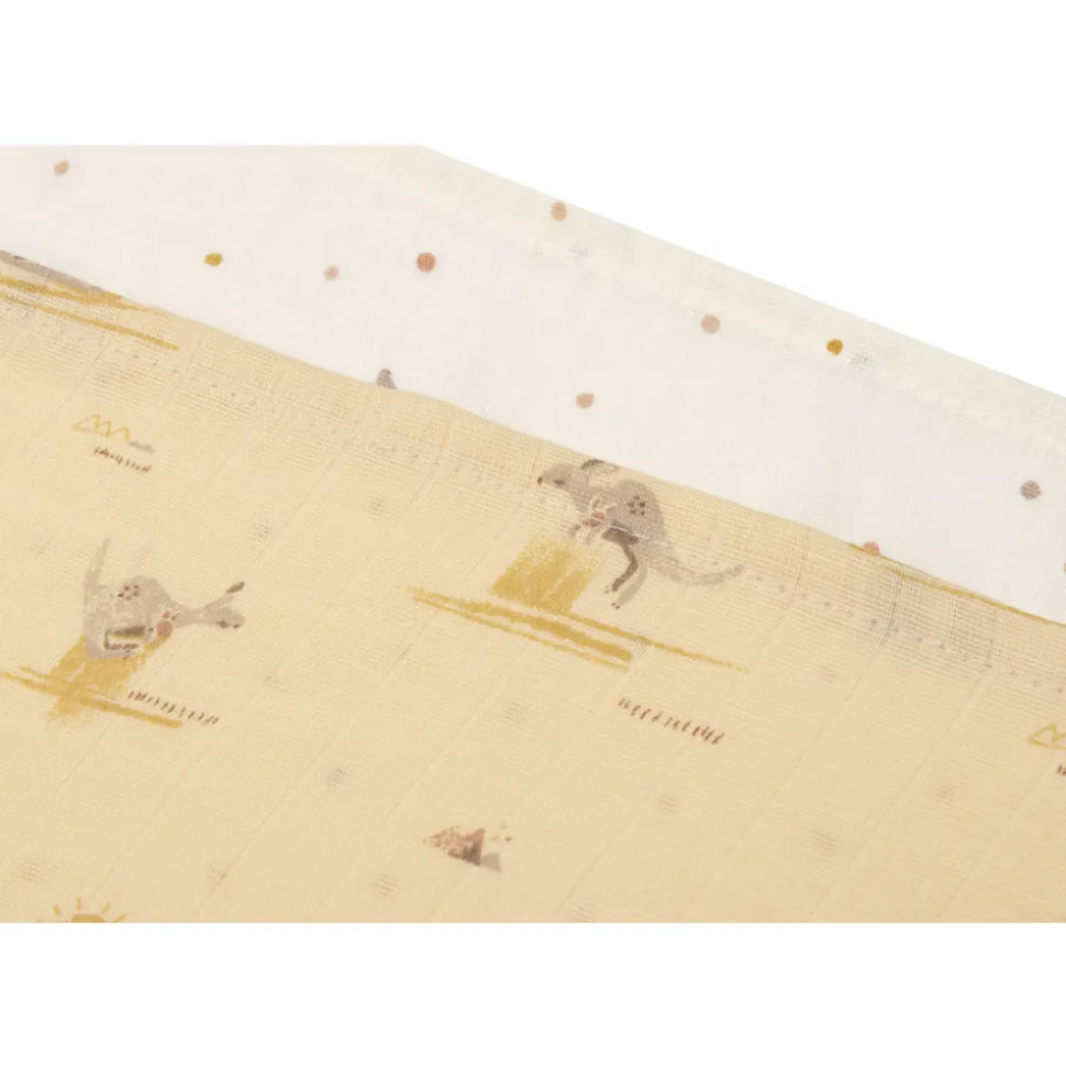 Lot de 3 langes gaze de coton 70 x 70 cm kangaroots