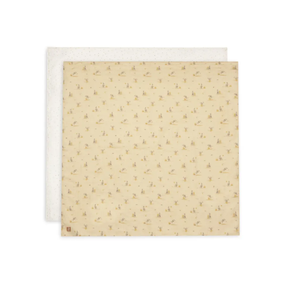 Lot de 2 langes gaze de coton 115 x 115 cm kangaroots