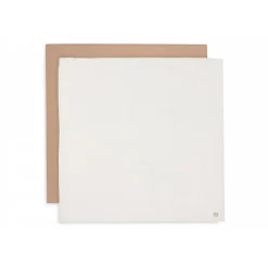 Lot de 2 langes gaze de coton 115 x 115 cm biscuit & ivoire
