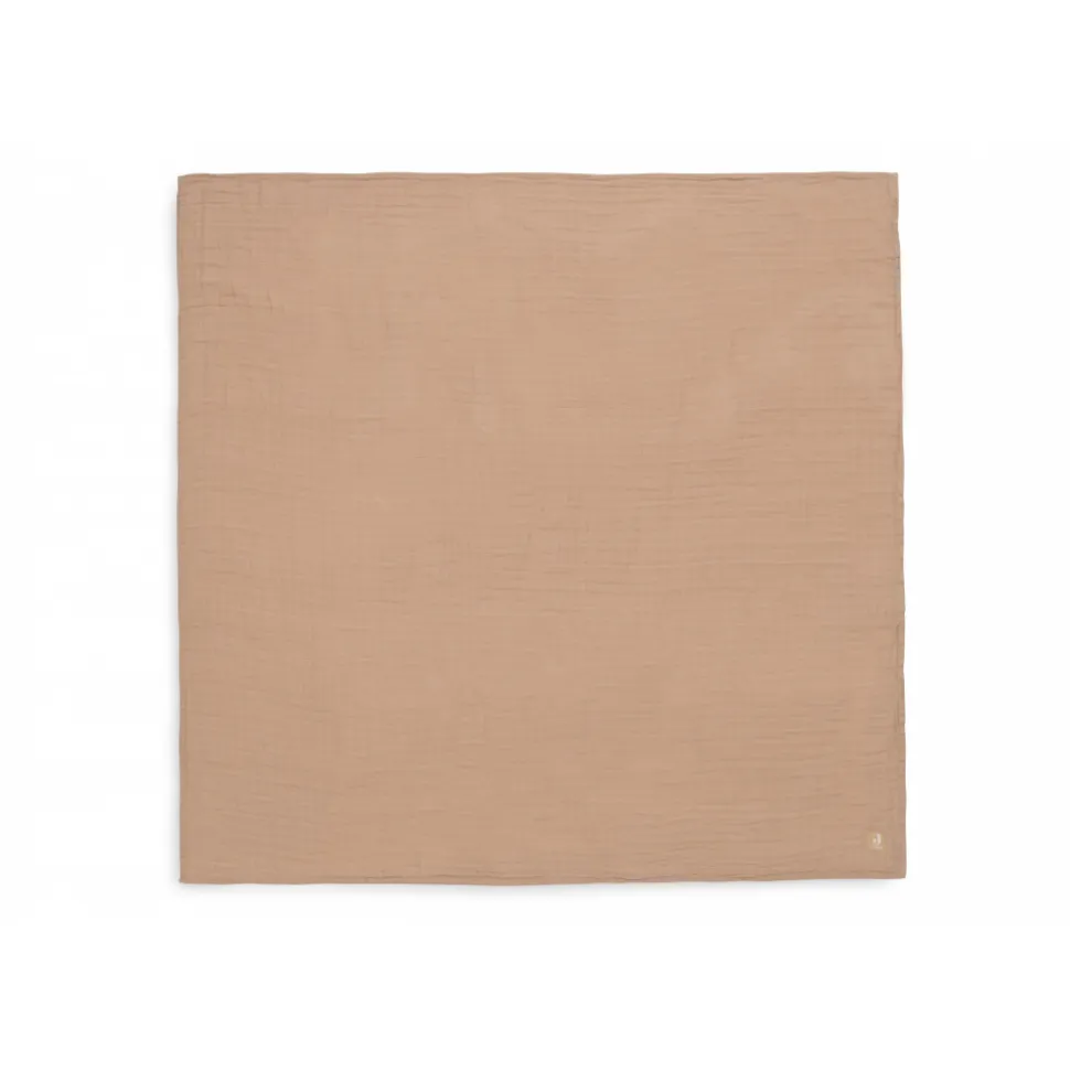 Lot de 2 langes gaze de coton 115 x 115 cm biscuit & ivoire