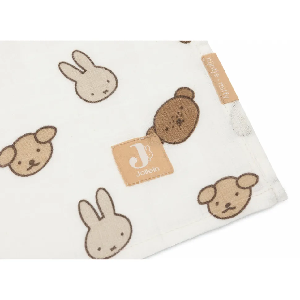 Lot de 2 langes gaze de coton 115x115 cm miffy and friends
