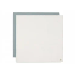 Lot de 2 langes gaze de coton 115 x 115 cm sea green & ivoire