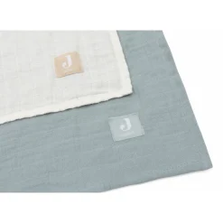 Lot de 2 langes gaze de coton 115 x 115 cm sea green & ivoire