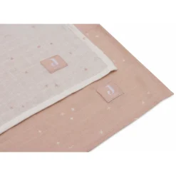 Lot de 2 langes gaze de coton 115 x 115 cm twinkling wild rose