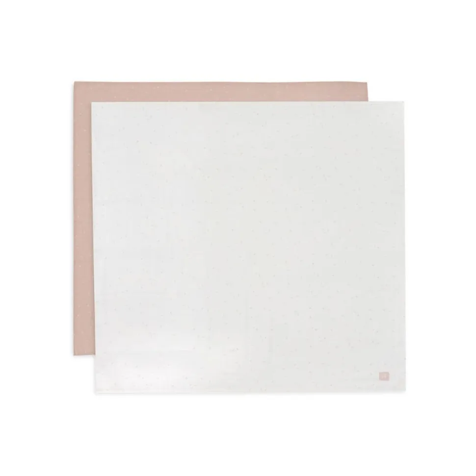 Lot de 2 langes gaze de coton 115 x 115 cm twinkling wild rose