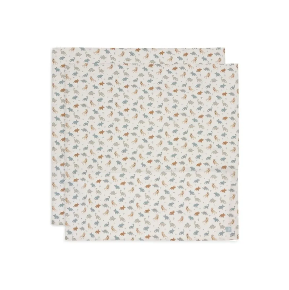Lot de 2 langes gaze de coton 115 x 115 cm roarsome