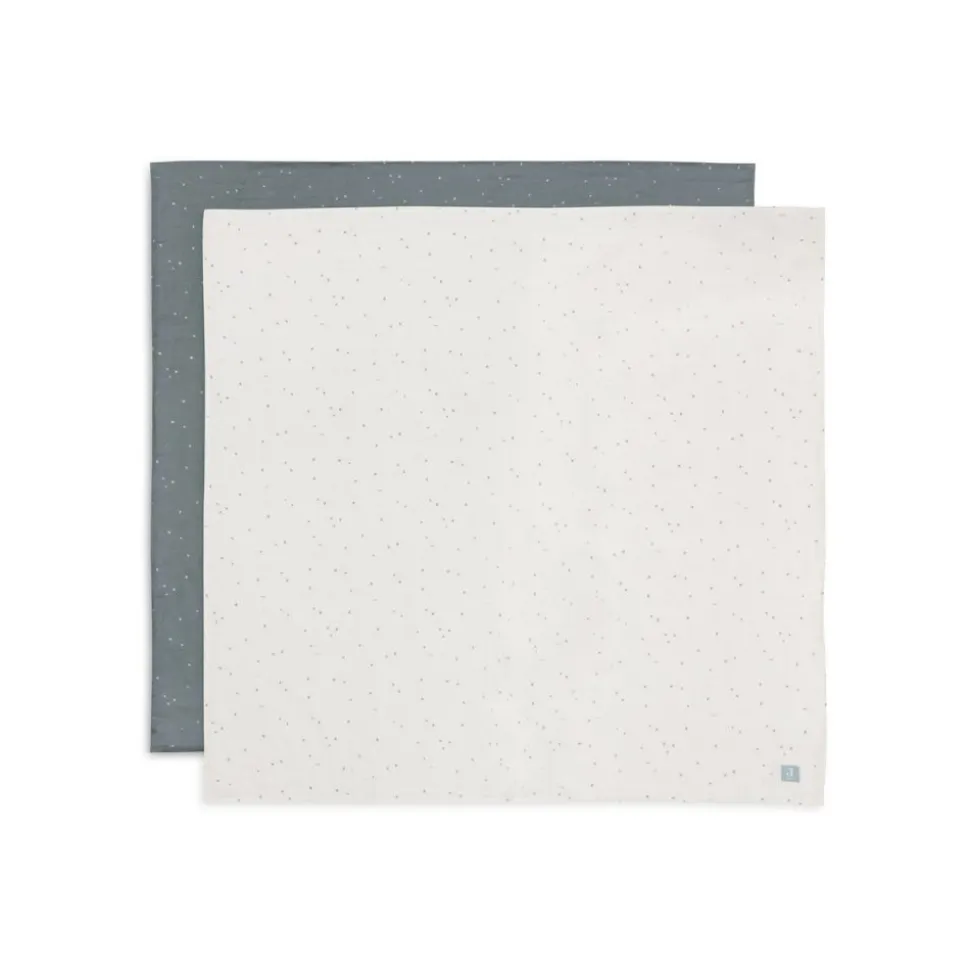 Lot de 2 langes gaze de coton 115 x 115 cm twinkling sea green