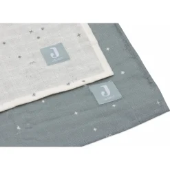 Lot de 2 langes gaze de coton 115 x 115 cm twinkling sea green