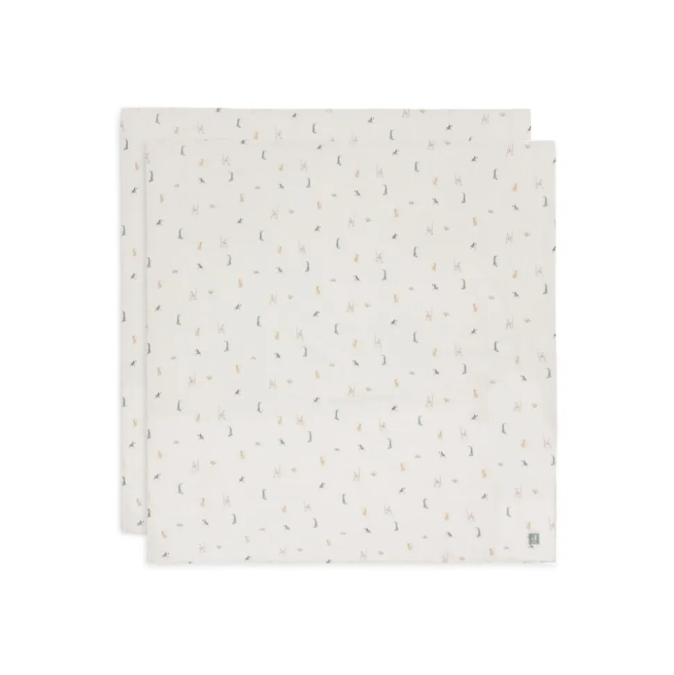 Lot de 2 langes gaze de coton 115 x 115 cm jungle jambo