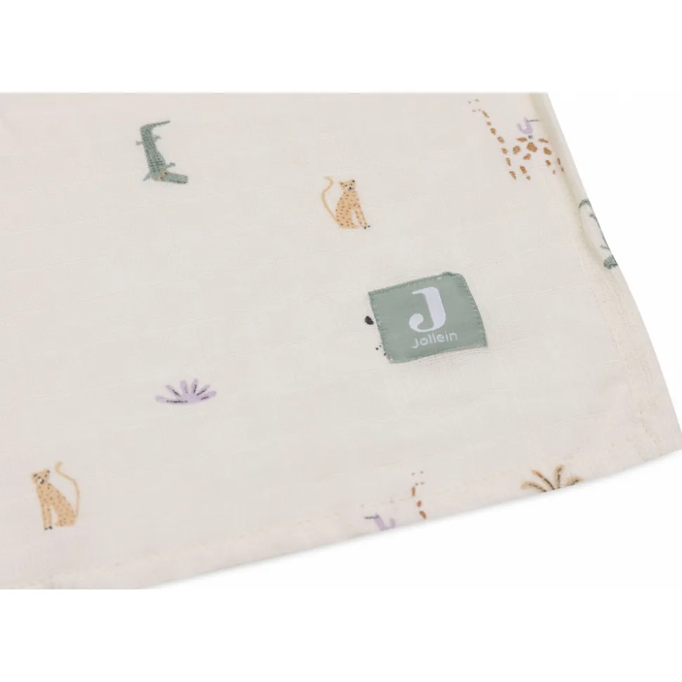 Lot de 2 langes gaze de coton 115 x 115 cm jungle jambo