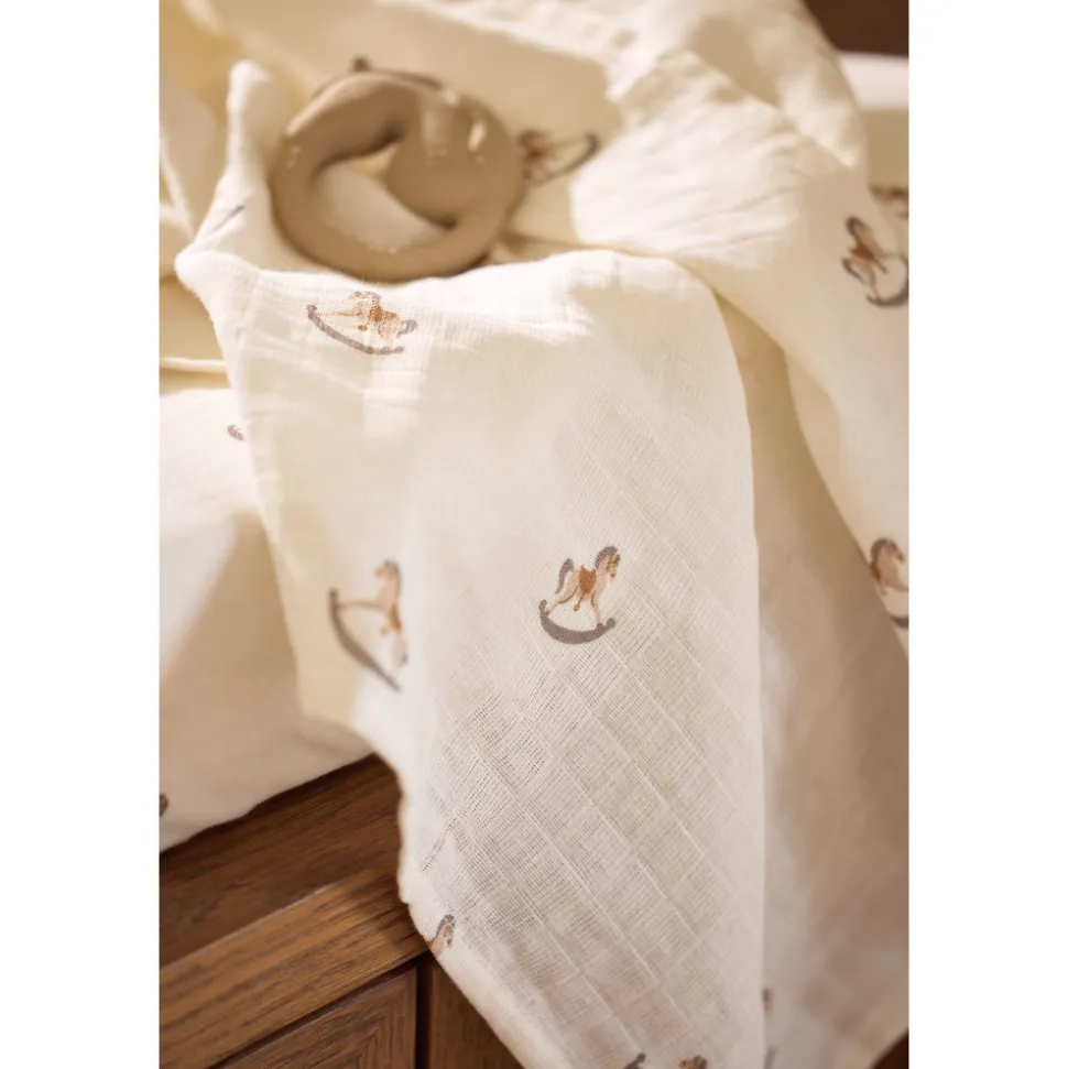 Lot de 2 langes gaze de coton 115 x 115 cm nostalgic ride