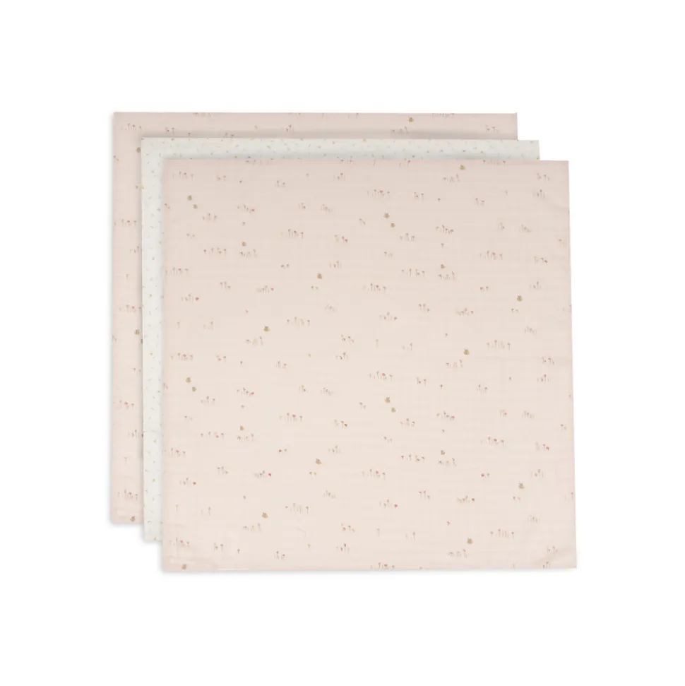 Lot de 3 langes gaze de coton 70 x 70 cm pretty picnic