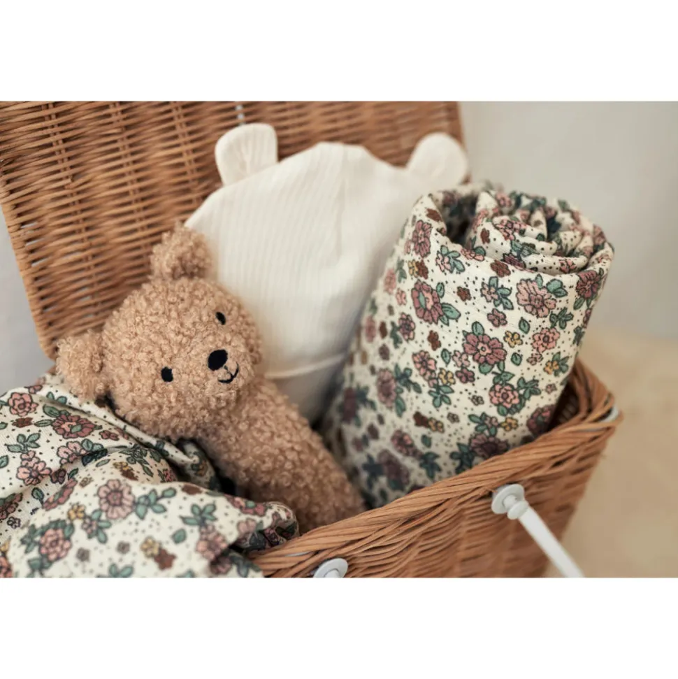 Lot de 3 langes gaze de coton 70 x 70 cm retro flowers