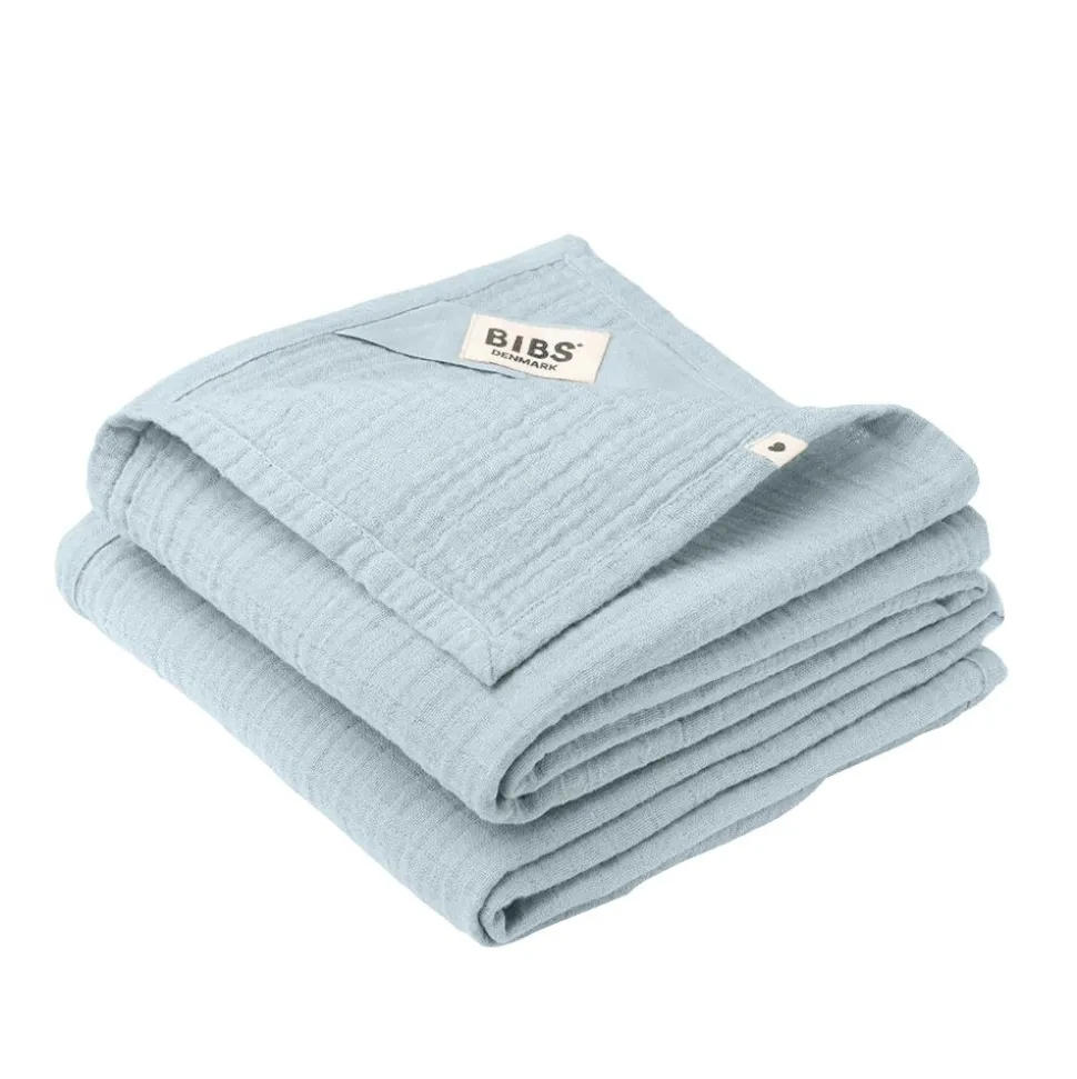 Lot de 2 langes 70x70 cm bleu
