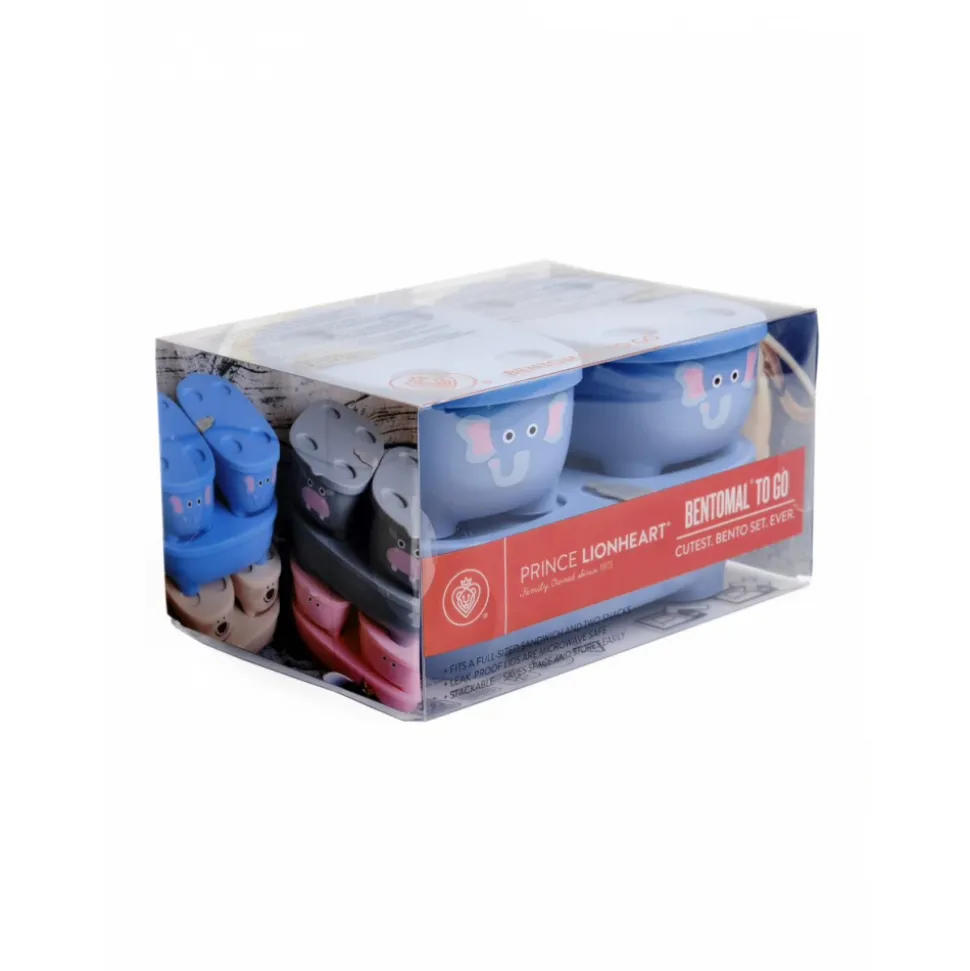 Lot de 3 lunch box empilables bentomal bleu eléphant