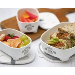 Lot de 3 lunch box empilables bentomal blanc mouton