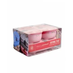 Lot de 3 lunch box empilables bentomal rose cochon