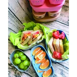 Lot de 3 lunch box empilables bentomal beige chien