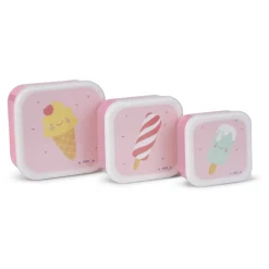 Lot de 3 lunch box enfant rose
