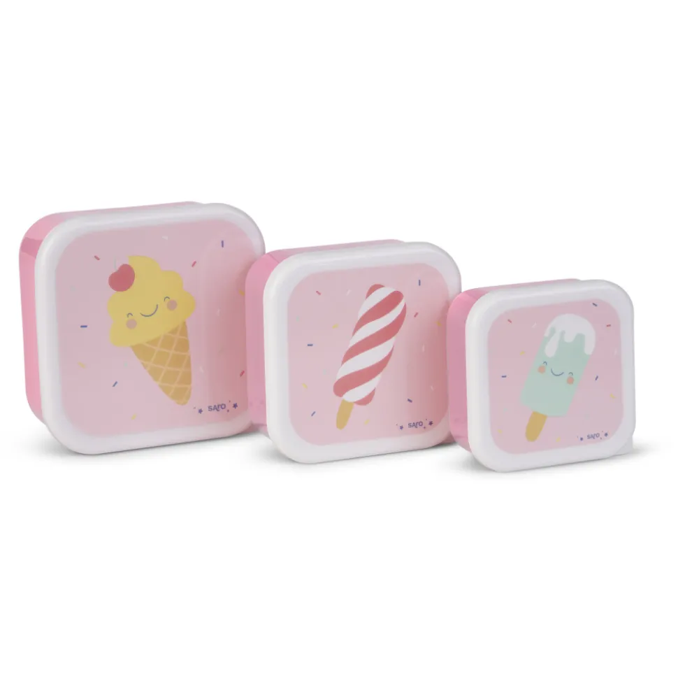 Lot de 3 lunch box enfant rose