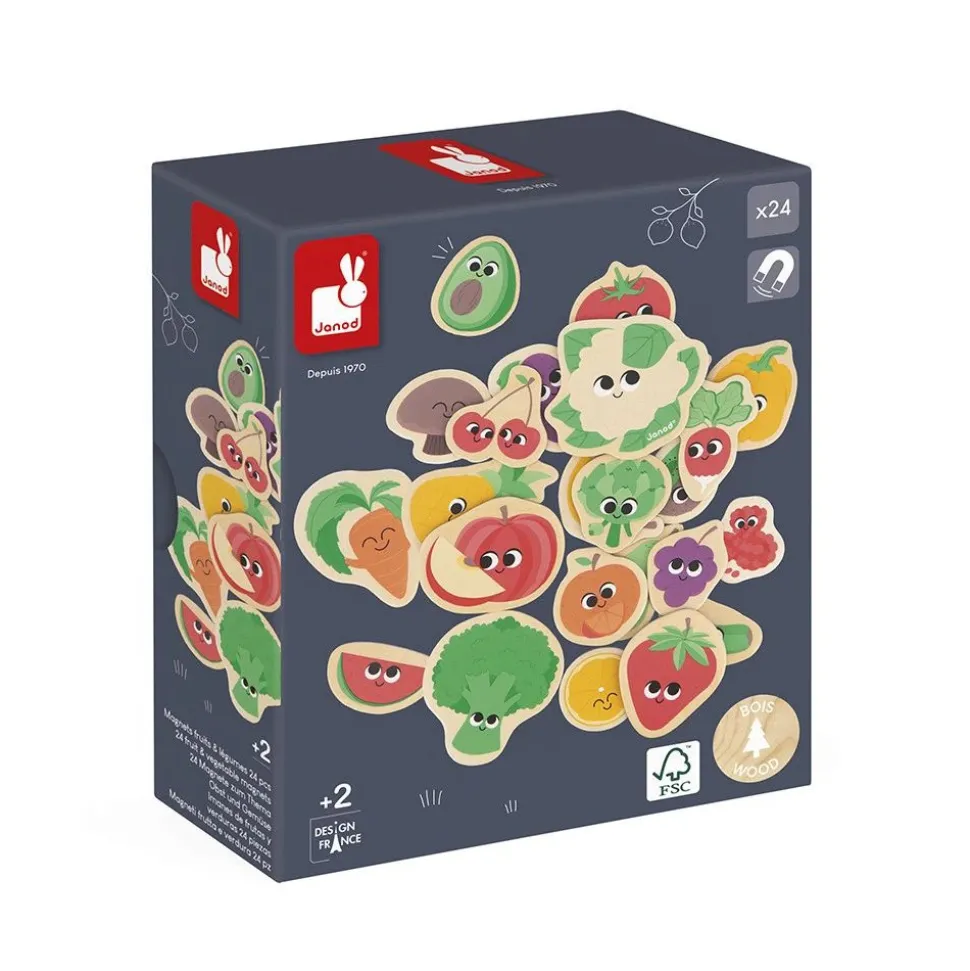 Lot de 24 magnets fruits & légumes
