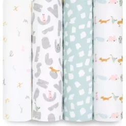 Lot de 4 maxi-langes alphabet et animaux
