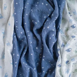 Lot de 4 maxi-langes en mousseline de coton time to dream