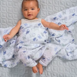 Lot de 4 maxi-langes en mousseline de coton time to dream