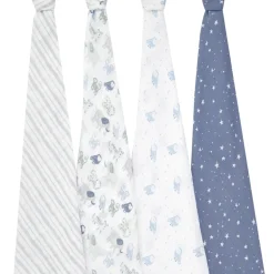 Lot de 4 maxi-langes en mousseline de coton time to dream