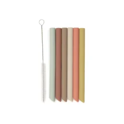 Lot de 6 pailles en silicone multicolores