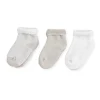 Lot de 3 paires de chaussettes bébé 0/3 mois rayures beige-blanc
