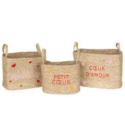Lot de 3 paniers amour