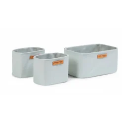 Lot de 3 paniers de rangement à suspendre gris