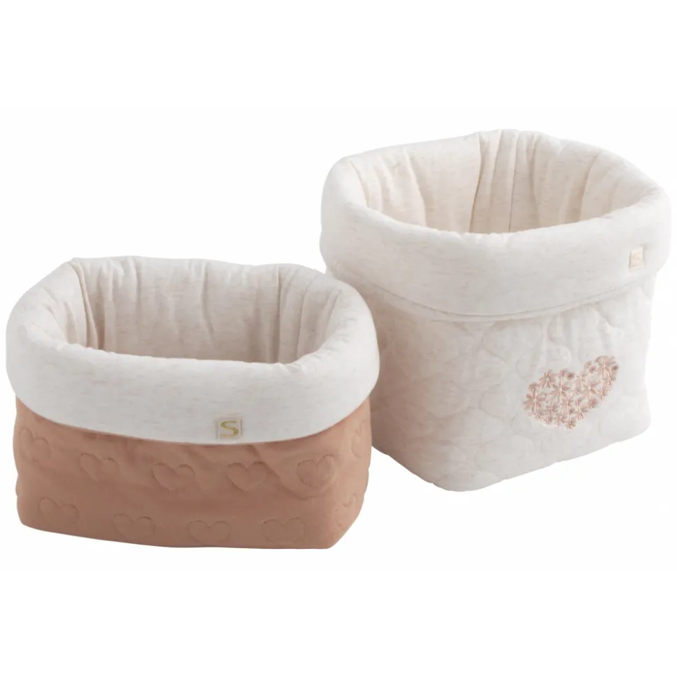 Lot de 2 panières petit coeur