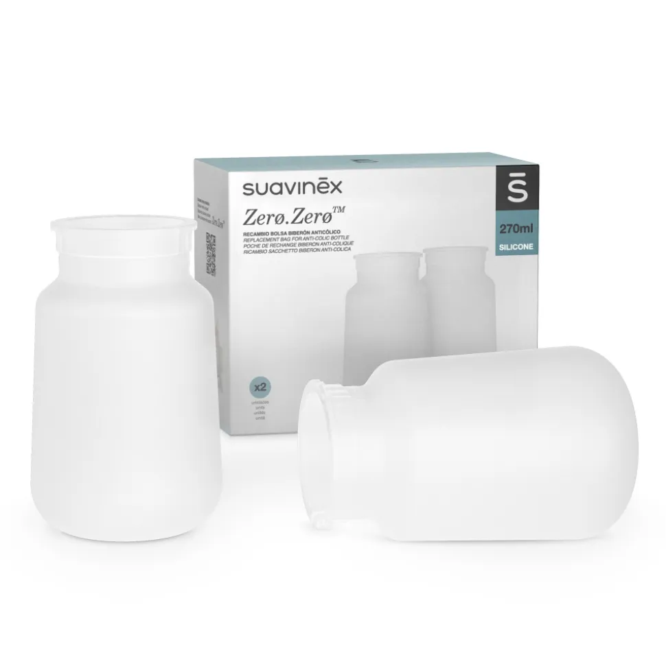 Lot de 2 poches de rechange pour biberon anti-colique 270 ml zerø.zerø