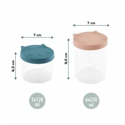 Lot de 9 pots de conservation en verre isy bowls - 6 x 250 + 3 x 120 ml