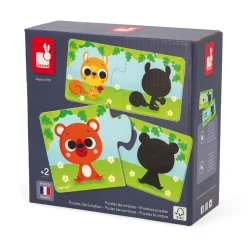 Lot de 12 puzzles de 2 pièces les animaux et leur ombre